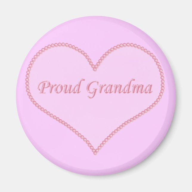 Íman Magnet Vovó Orgulhosa, Rosa (Frente)
