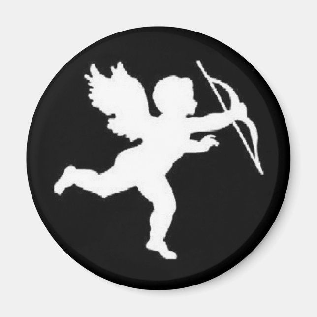 Íman Magnet White Cupid Em Preto (Frente)
