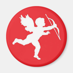 Íman Magnet White Cupid Em Vermelho