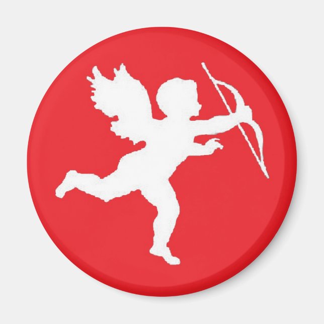 Íman Magnet White Cupid Em Vermelho (Frente)
