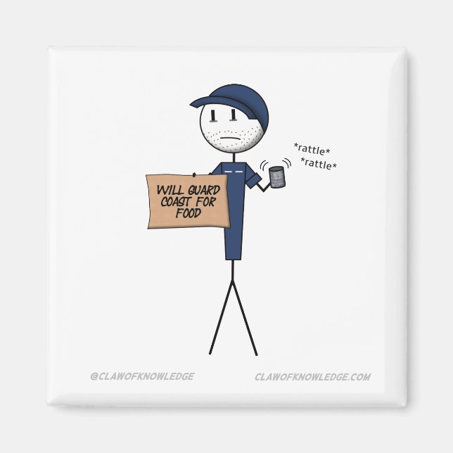 Íman Magnet "Will Guarda Coast For Comida" (Frente)