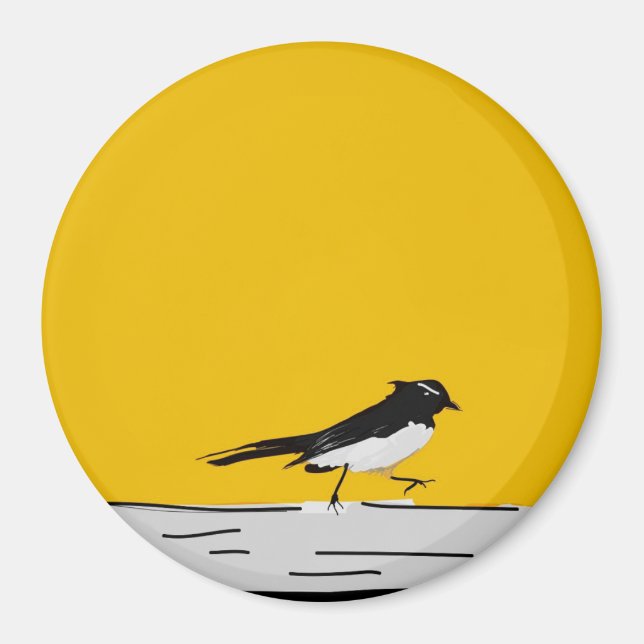 Íman Magnet "Willy Wagtail" (Amarelo) (Frente)
