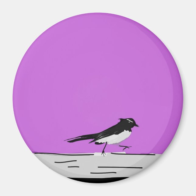 Íman Magnet "Willy Wagtail" (rosa) (Frente)