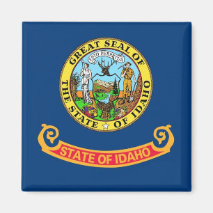 Íman Magnet with Flag of Idaho State - EUA
