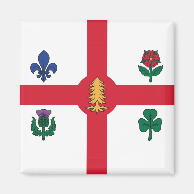Íman Magnet with Flag of Montreal, Canada (Frente)