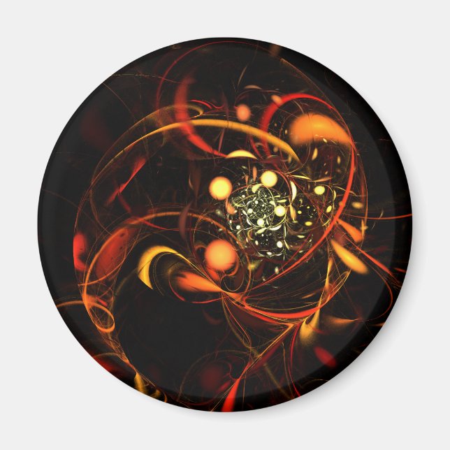 Íman Magneta Abstrato de Arte Redonda de Pulsação (Frente)
