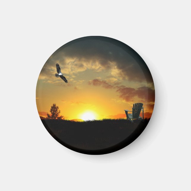 Íman Magneta Amarelo de Cinza Sunset (Frente)