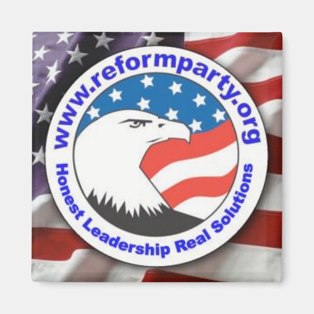 Íman Magneta ao quadrado com logotipo do Partido da Ref (Frente)