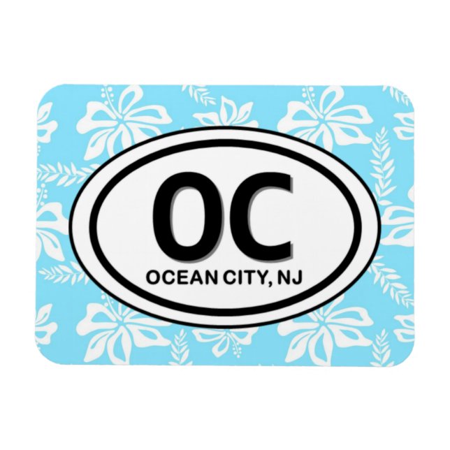 Íman Magneta Azul NJ para a Cidade do Oceano OC (Horizontal)