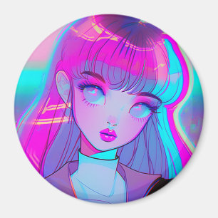 Íman Magneta Bonita De Animação Neon