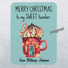 Íman Magneta bonita para professor doce Feliz Natal