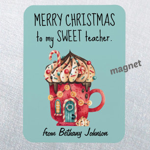 Íman Magneta bonita para professor doce Feliz Natal