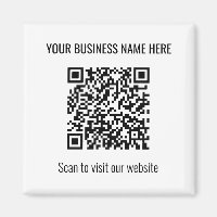 Magneta branca quadrado de código QR moderno simpl