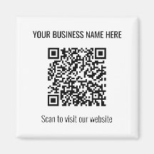 Magneta branca quadrado de código QR moderno simpl
