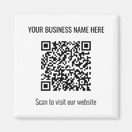 Íman Magneta branca quadrado de código QR moderno simpl