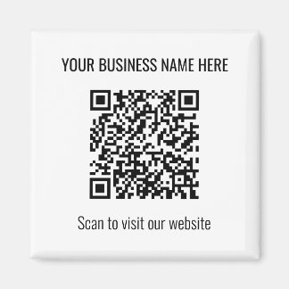 Íman Magneta branca quadrado de código QR moderno simpl