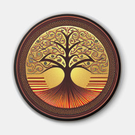 Íman Magneta castanha e Dourada da árvore da vida