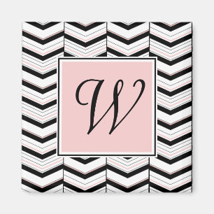 Íman Magneta Chevron Preta e Branco