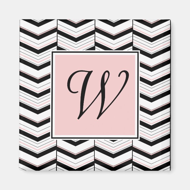 Íman Magneta Chevron Preta e Branco (Frente)