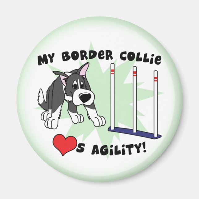 Íman Magneta Collie do Limite de Agilidade do Cartoon (Frente)