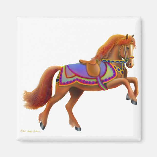 Íman Magneta Colorida de Cavalo de Circo (Frente)