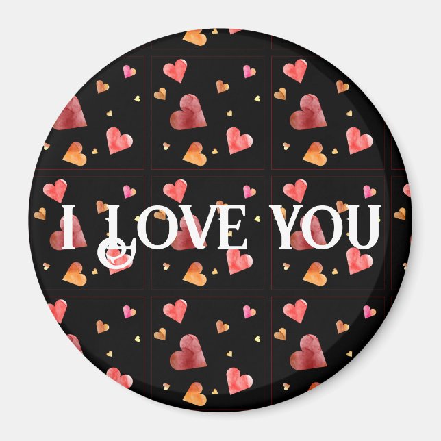 Íman Magneta Colorida de Corações Aquáticas (Frente)