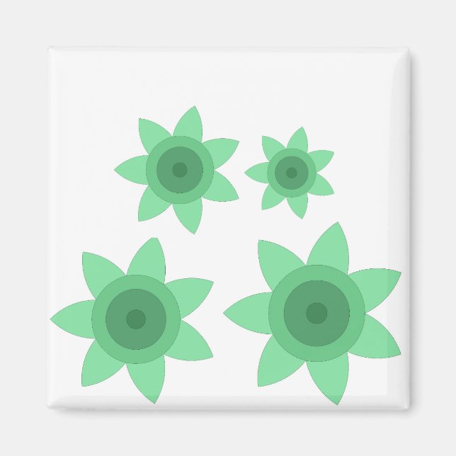 Íman Magneta com arte criativa de flores (Frente)