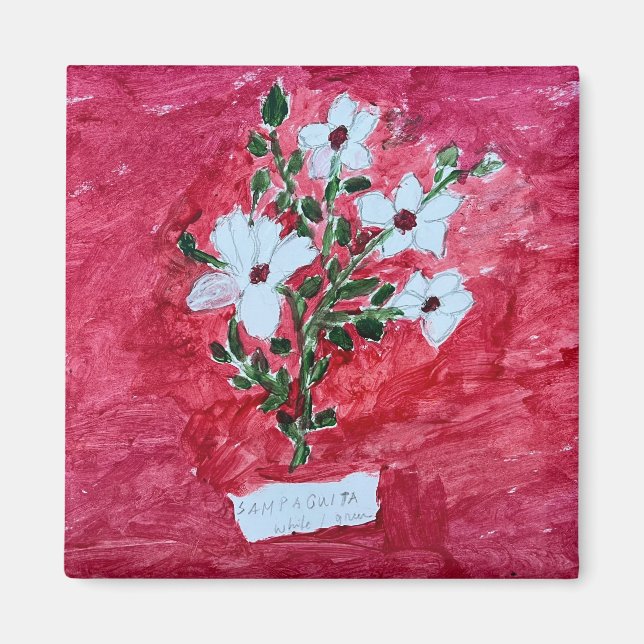 Íman Magneta com design botânico (Frente)