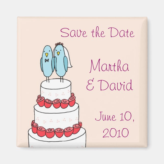 Íman Magneta cor-de-rosa de-bolos de aves (Frente)