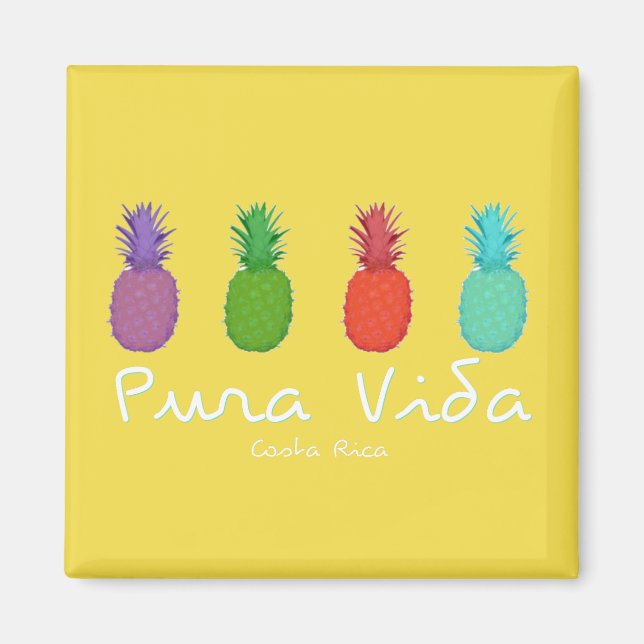Íman Magneta Costa Rica Pura Vida Pineapple (Frente)