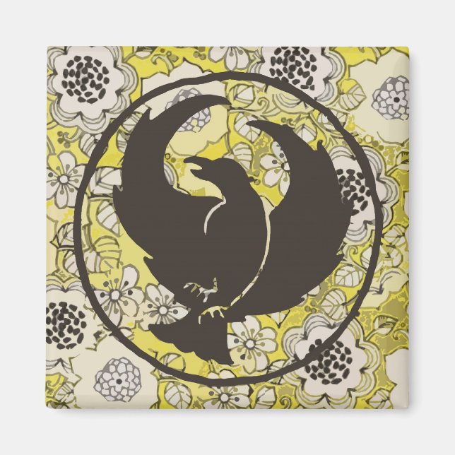 Íman Magneta Crowfoot com Flores Brancos (Frente)