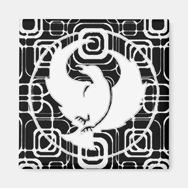 Íman Magneta Crowfoot com Quadrados Brancos Pretos (Frente)