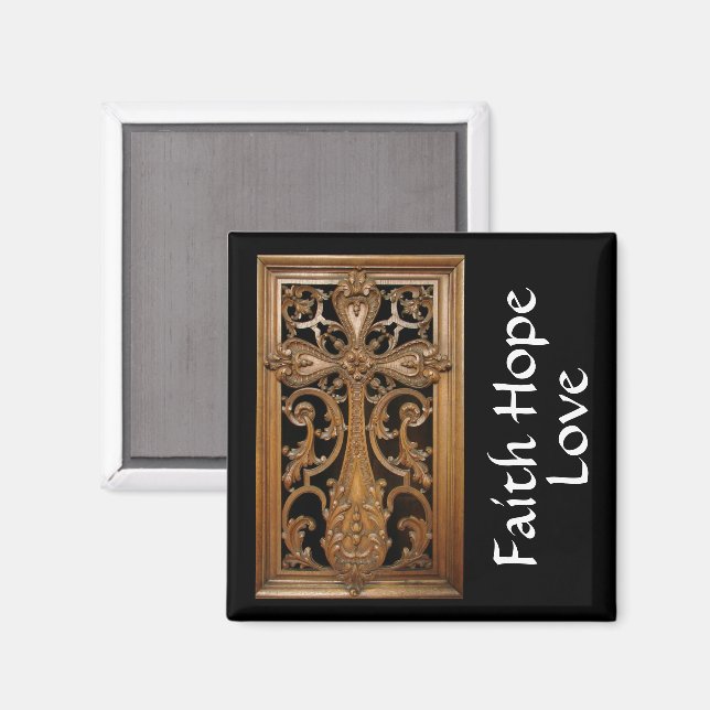Íman Magneta Cruzada De Madeira (Front/Back)