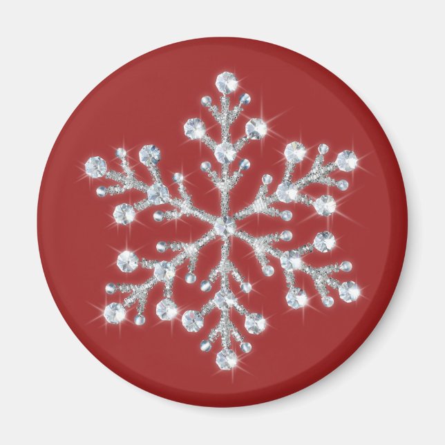 Íman Magneta Crystal Snowflake (vermelha) (Frente)