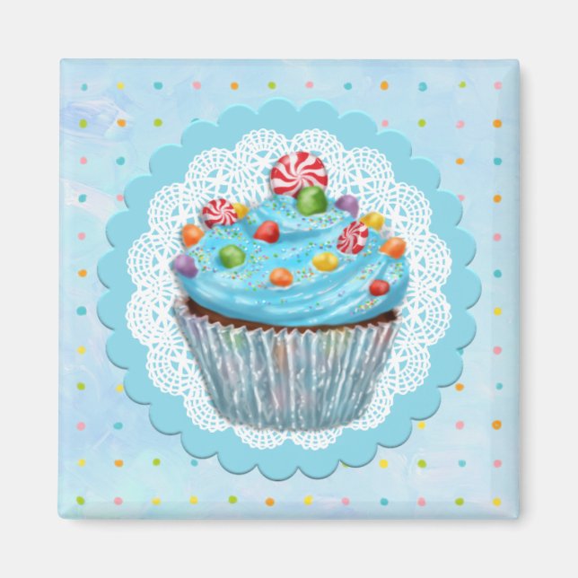 Íman Magneta Cupcake azul (Frente)