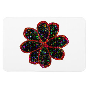 Íman Magneta da Flor Negra e Vermelha