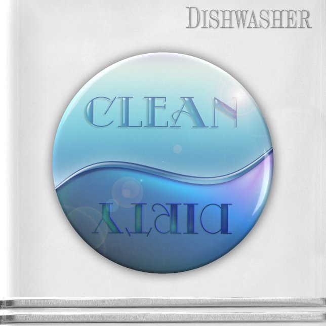 Íman Magneta da lavadora de sabão sujo (Clean-dirty dishwasher magnet in soap style with blue, lavender and green soap colors and shine)
