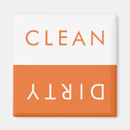 Íman Magneta da lavadora suja limpa em laranja e branco