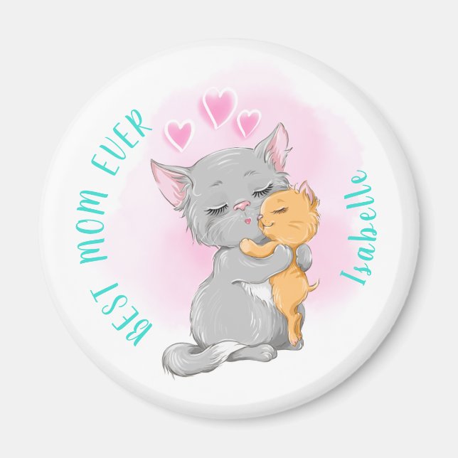 Íman Magneta da mãe, gato bonito, melhor presente da mã (Frente)