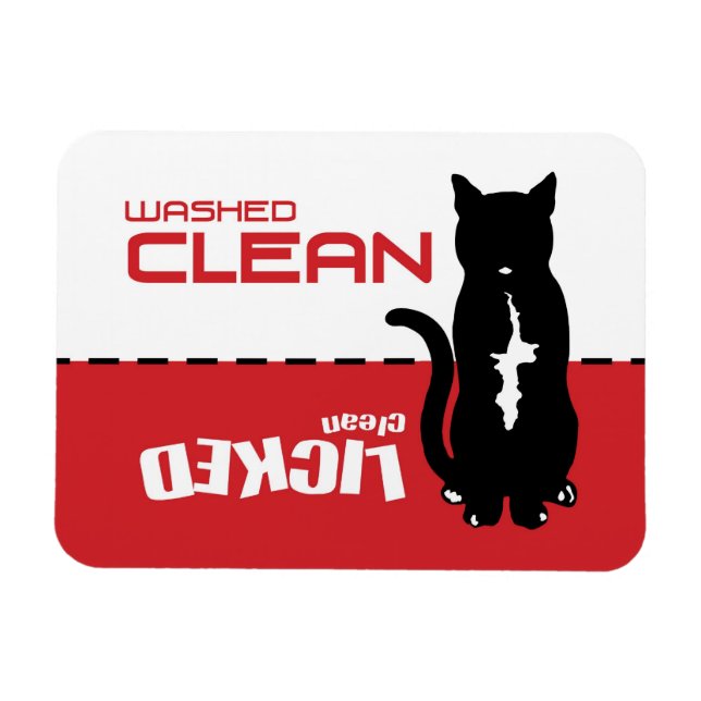 Íman Magneta da máquina de lavar louça de gato preto -  (Horizontal)