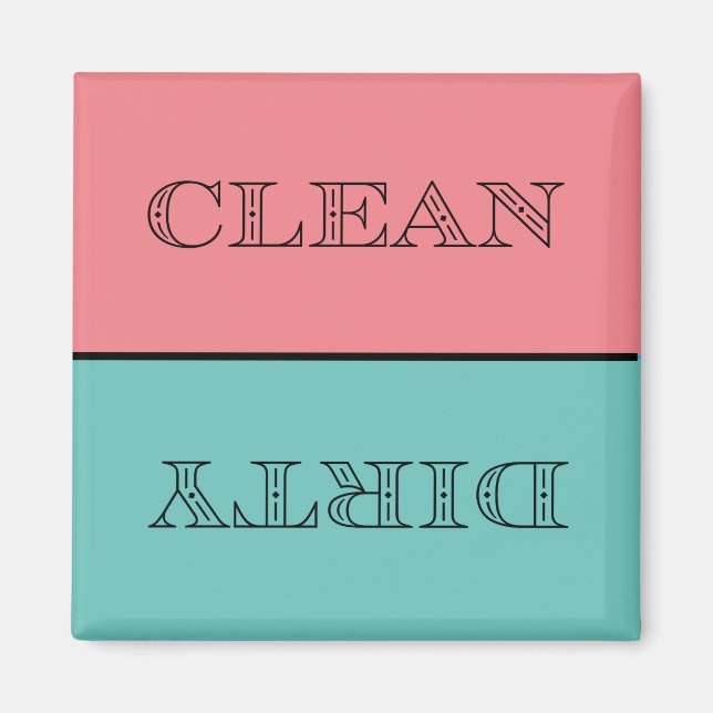 Íman Magneta da máquina de lavar louça deco limpa/suja  (Frente)