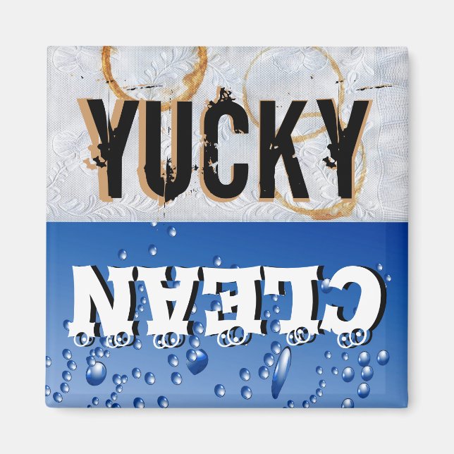 Íman Magneta da máquina de lavar louça limpa e suja (Frente)