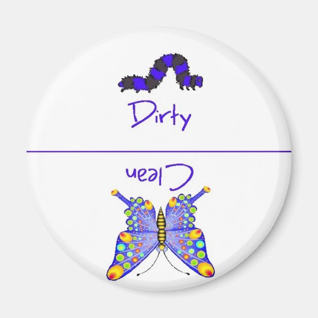 Íman Magneta da máquina de lavar louça limpa e suja (Frente)