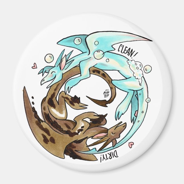 Íman Magneta da máquina de lavar louça para dragões de  (Frente)