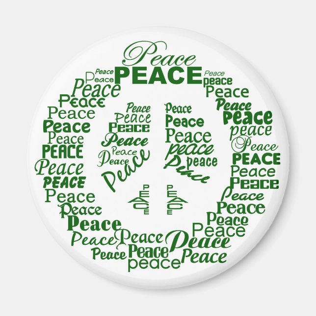 Íman Magneta da paz - verde (Frente)