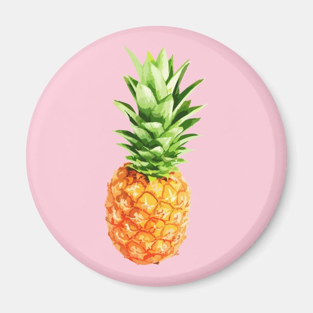 Íman Magneta de abacaxi, versão rosa, verão (Frente)