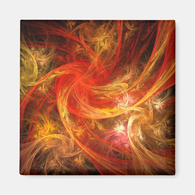 Íman Magneta de Abstrato Art Square do Firestorm (Frente)