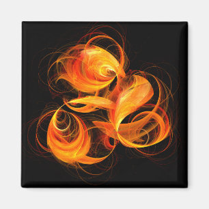 Íman Magneta de Abstrato de Arte Fireball