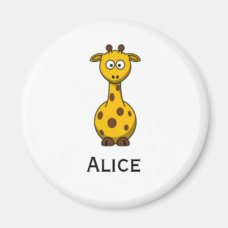 Íman Magneta de animação bonita Girafa com nome de cria