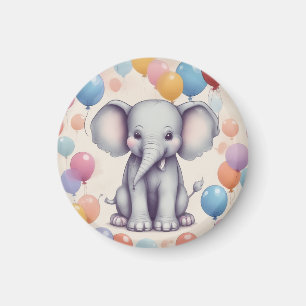 Íman Magneta de Aniversário do Elefante Bonito
